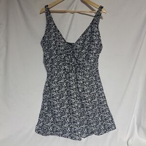 Bawdy Womens 3X One Piece Swimsuit Dress Adjustable Straps‎ Attached Bottoms